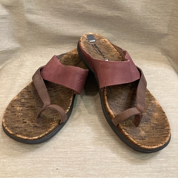 MERRELL Sz 9 Around Town Thong Slip On Neutral Colour Block Sandals - Picture 2 of 14